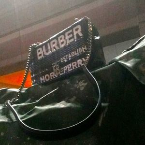 Burberry quilted leather and chain handbag